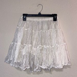 Vintage cream lace mini skirt